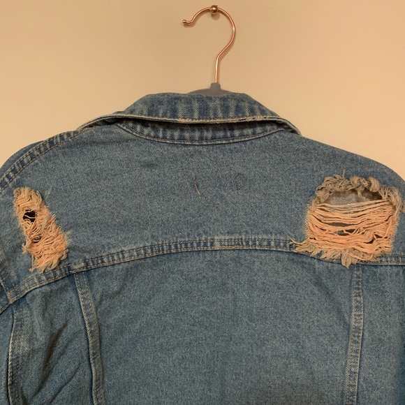 Oversized Denim Jacket with Rips - Picture 4 of 4